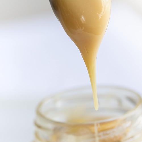 Miniatura 6 de Miel de flores silvestres cruda y sin filtrar de cisne, cremosa, sedosa, gourmet, incluye cera de abejas, polen, enzimas, tarro de vidrio de 16