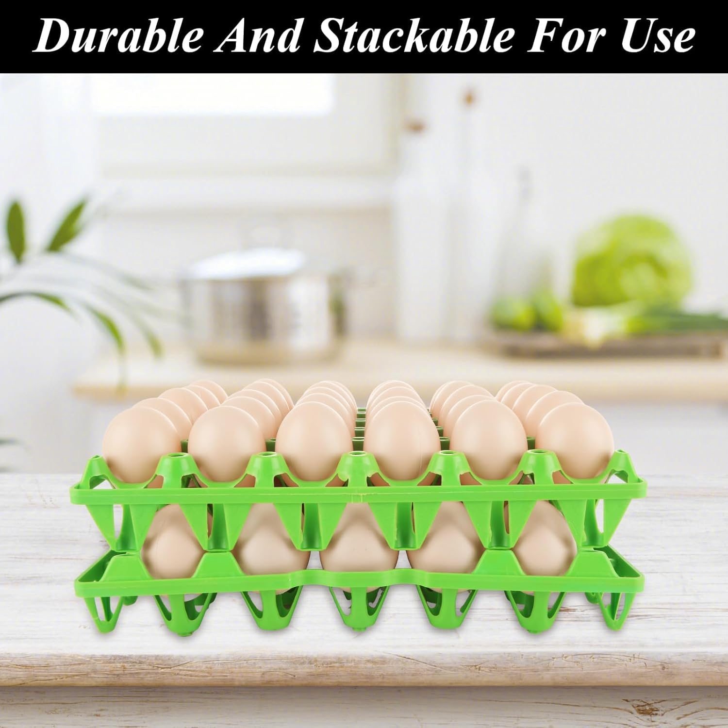 12 Pcs Plastic Egg Tray 30-Cell Egg Flats Egg Crate, Stackable Egg Cartons Hold Multiple Eggs, Egg Cartons for Storing, Sorting, and Shipping Eggs