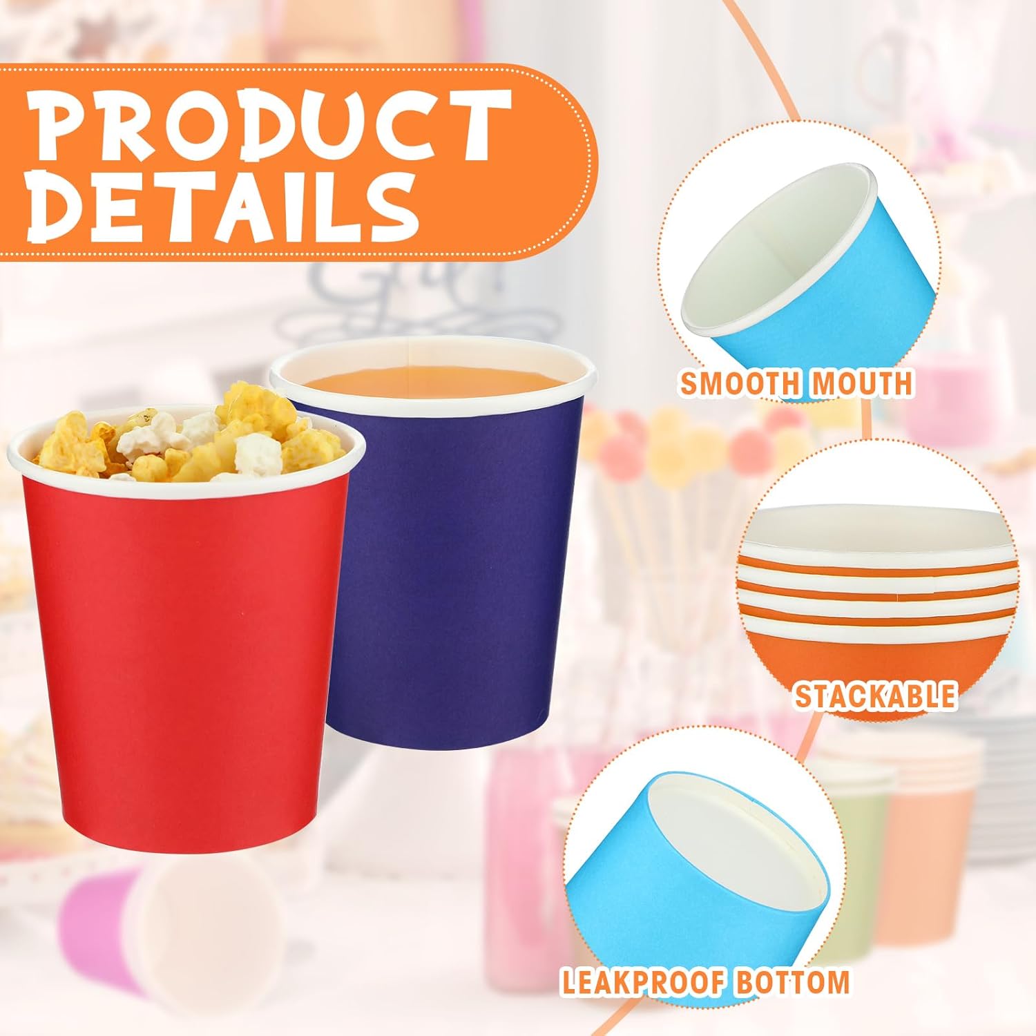 Maxcheck 1000 Pieces 4 oz small Paper Cups Colorful Disposable Mouthwash Cups for Bathroom Drinking Espresso Coffee Beverage Holiday Wedding Office Party