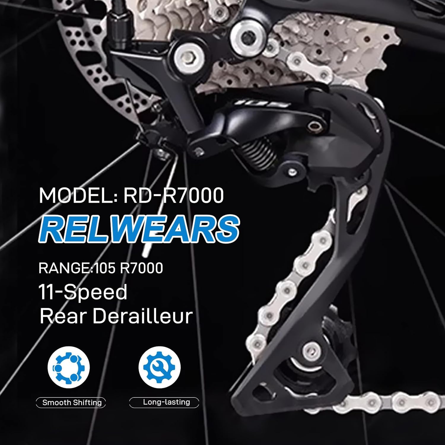 Bike Rear Derailleur RD-R7000-GS 11 Speed Derailleur Direct Mount for Various Road Bikes