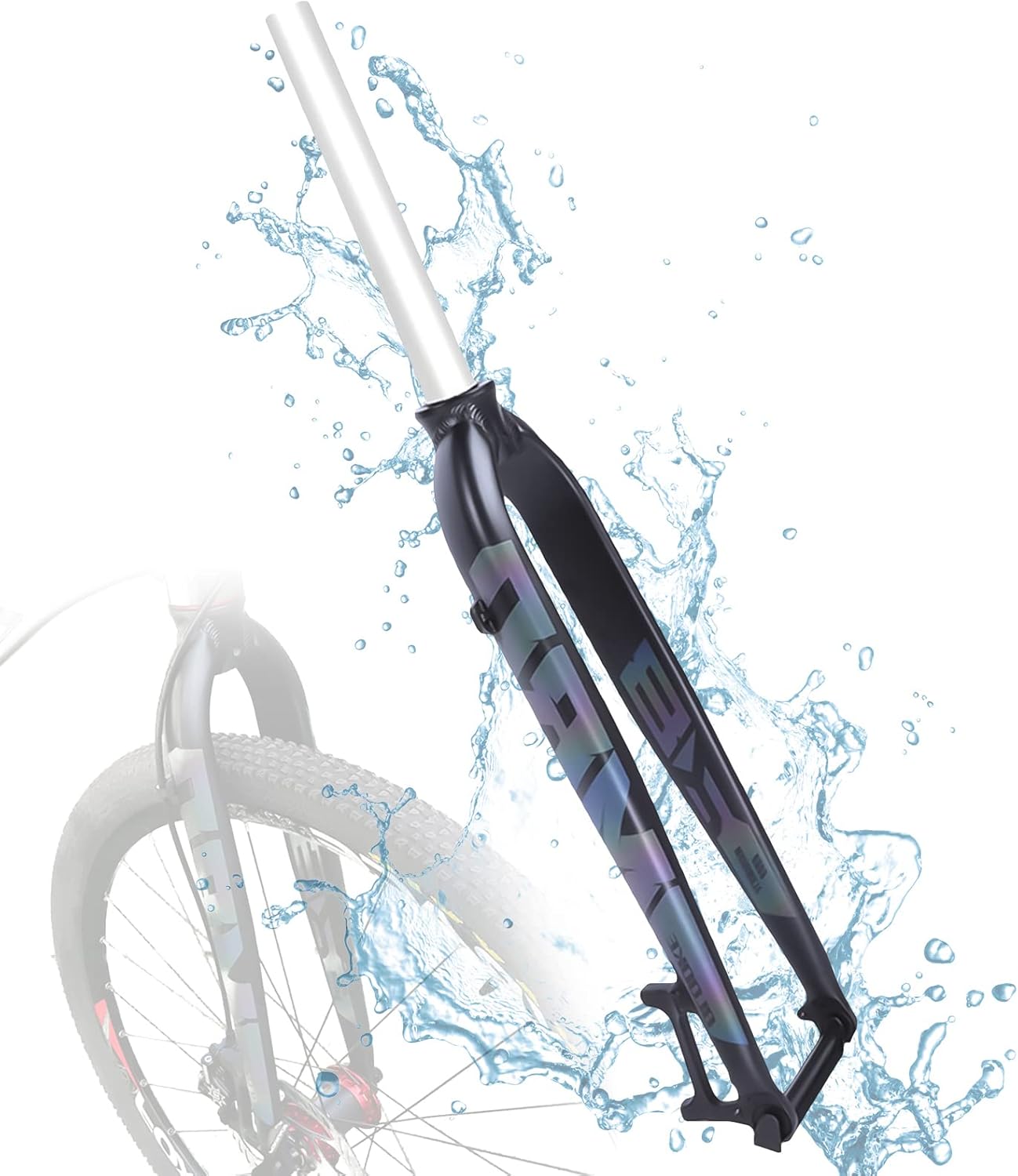 Bicycle Rigid Fork, High Strength Aluminum Alloy Mountain Bike Forks 26/27.5/29 inch Straight Tube Bike Front Fork Cycling Accessories