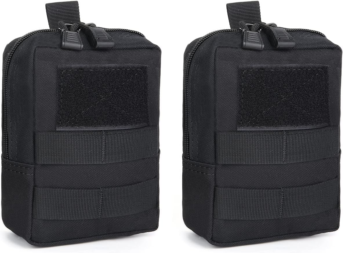 Excefore 2pcs Tactical Molle Pouch,EDC Utility Gadget Outdoor Men Waist Bag with Phone Belt Clip Holder Holster for Outdoor Hunting, Camping, Hiking,Trekking