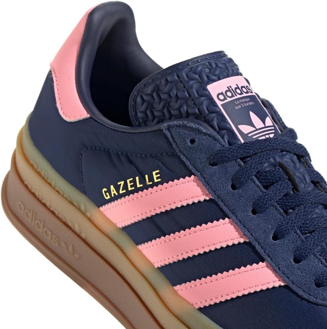 adidas Gazelle Bold WMNS Shoes, Dark Blue/Pink Spark/Dark Blue, Size 8 - Image 7