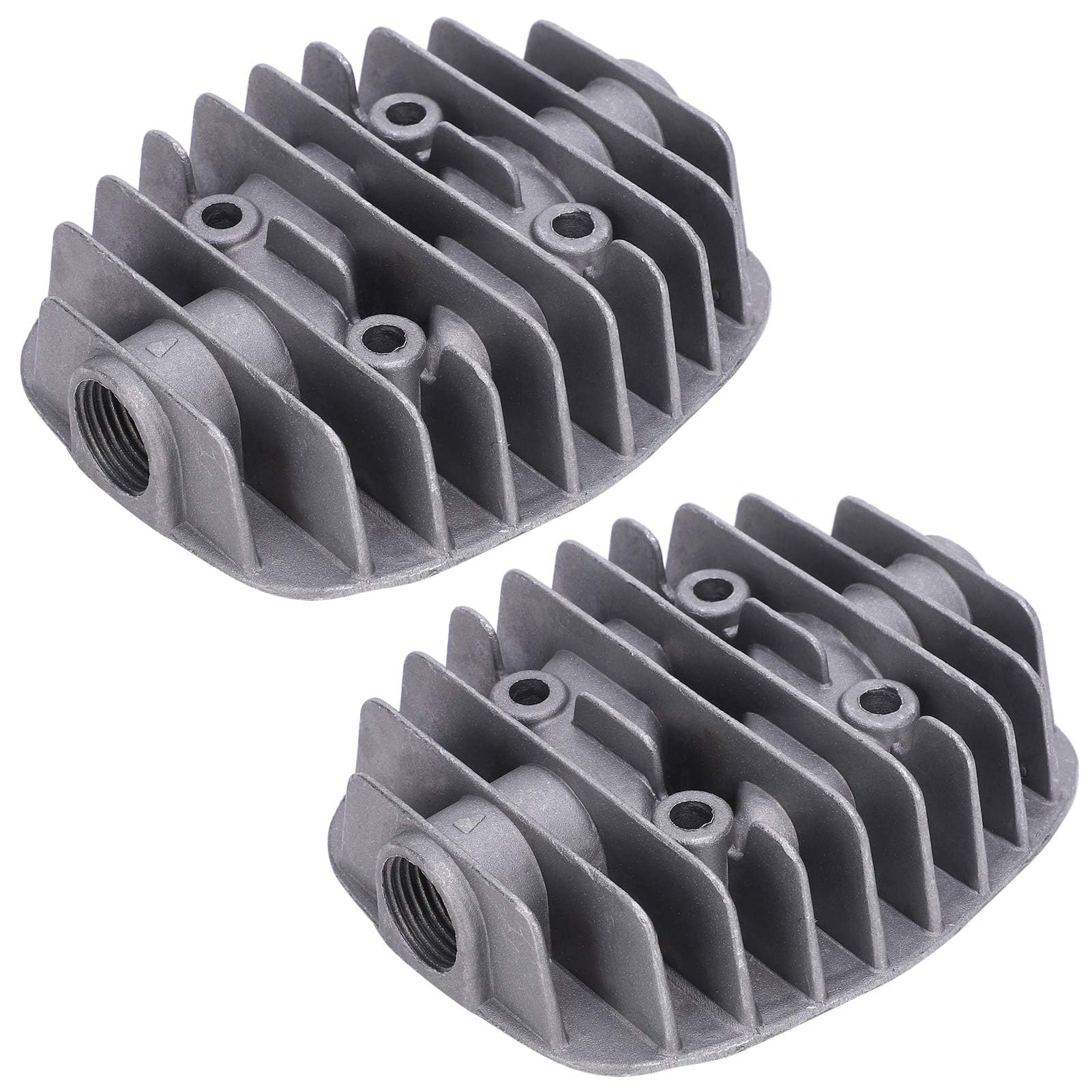 Culasse de compresseur d'air haute résistance en aluminium double cylindre 2 pièces