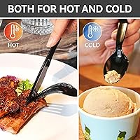 Vista 3 de POSATE Heavyweight Plastic Spoons, Black, Pack of 100, Disposable Utensils for Party Supply