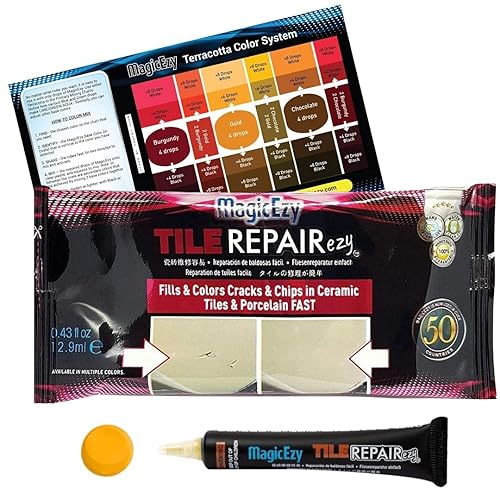 Miniatura 36 de MagicEzy Tile RepairEzy Relleno de reparación de esmalte de porcelana, repara astillas y agujeros en azulejos rápidamente, azulejos de pisos, Negro