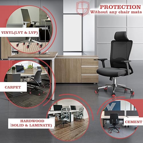 Miniatura 5 de Hirate - Ruedas de bola de 2 pulgadas, ruedas universales de rotación de 360 grados con cubierta de nailon para sillas de muebles de oficina, ruedas