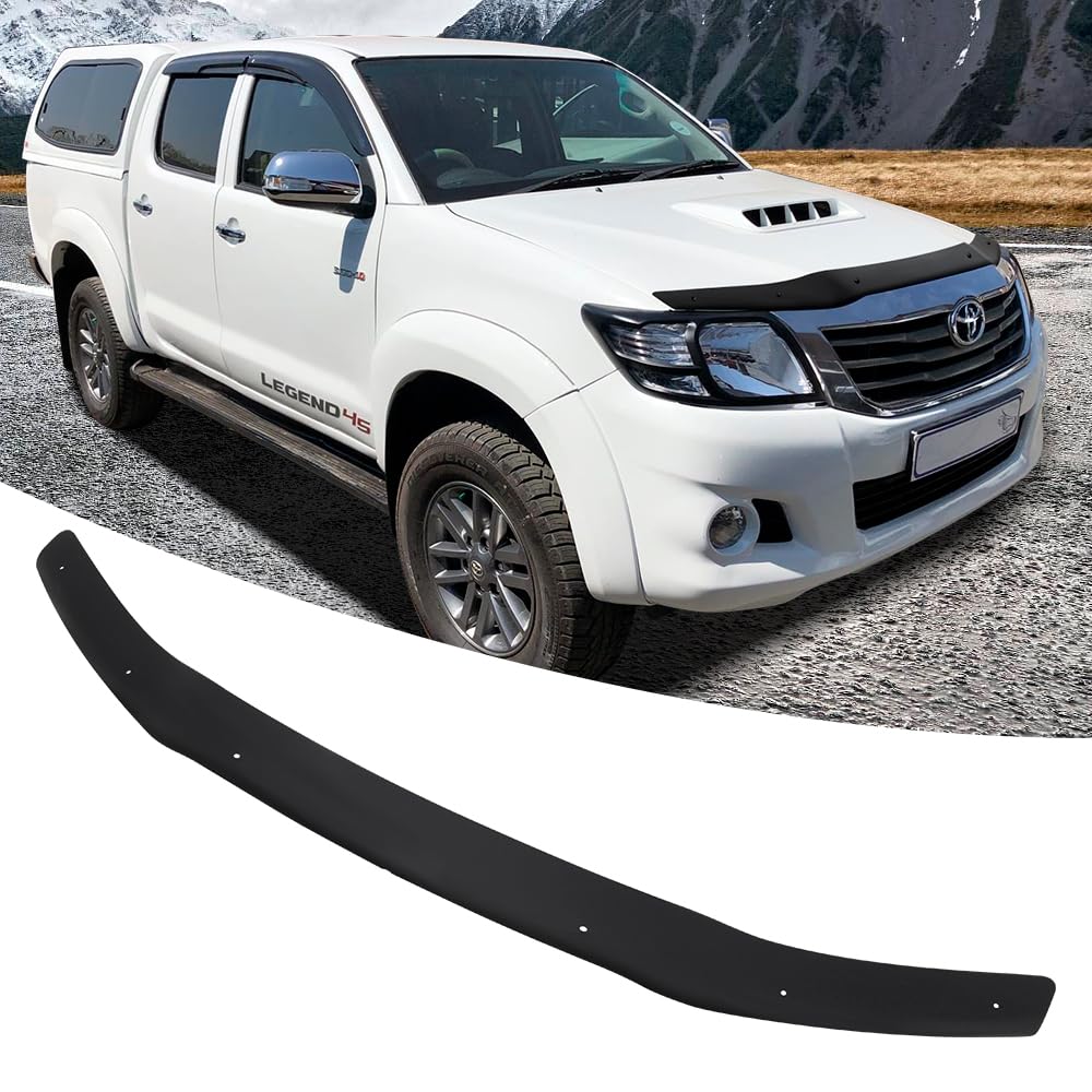 Protector de capó para Toyota Hilux 2012 – 2015 Life, Comfort, Executive Todas las Cabinas, Pickup, Deflector de capó, acrílico PMMA resistente a los rayos UV, resistente a la intemperie, color
