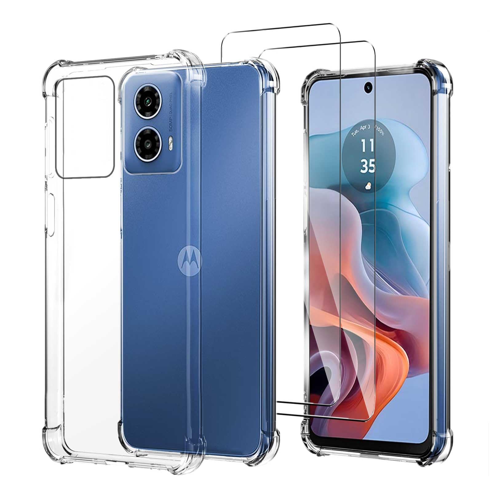 JDXHFF Cover Compatibile con Motorola Moto G34 5G (6.5) e 1 Pezzi Pellicola Protettiva in Vetro