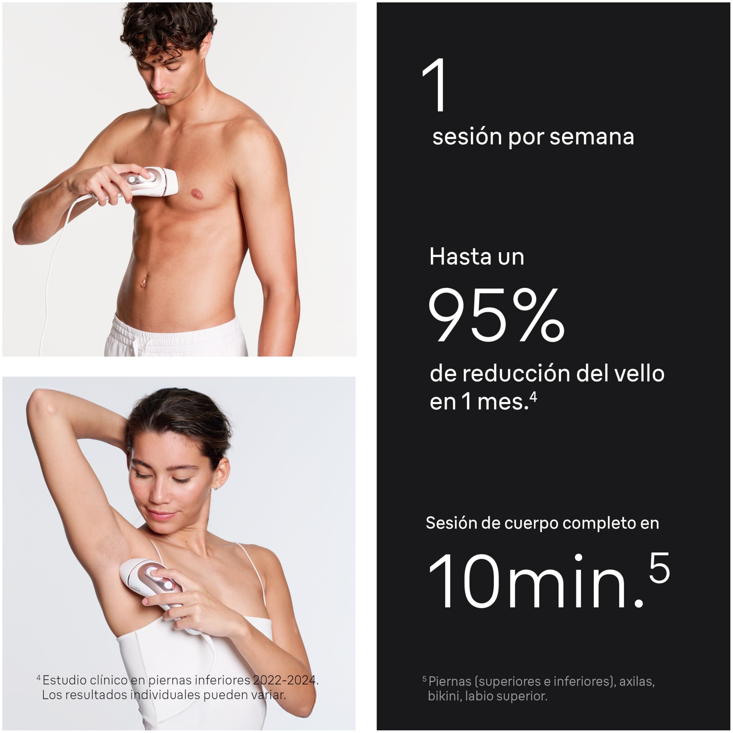 Braun Luz Pulsada Skin i·expert Smart IPL, PL7387, Blanco/Bronce - Alternativa a Depiladora Laser Con Inteligencia Artificial, Eliminación Del Vello En Casa, Neceser, Maquinilla Venus, 4 Cabezales