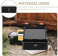 Vista 2 de Small Portable Iron Tool Box Lockable Organizer for Home Garage Workshop Compact Rust-resistant Storage Case for Screws Nails and Small Parts