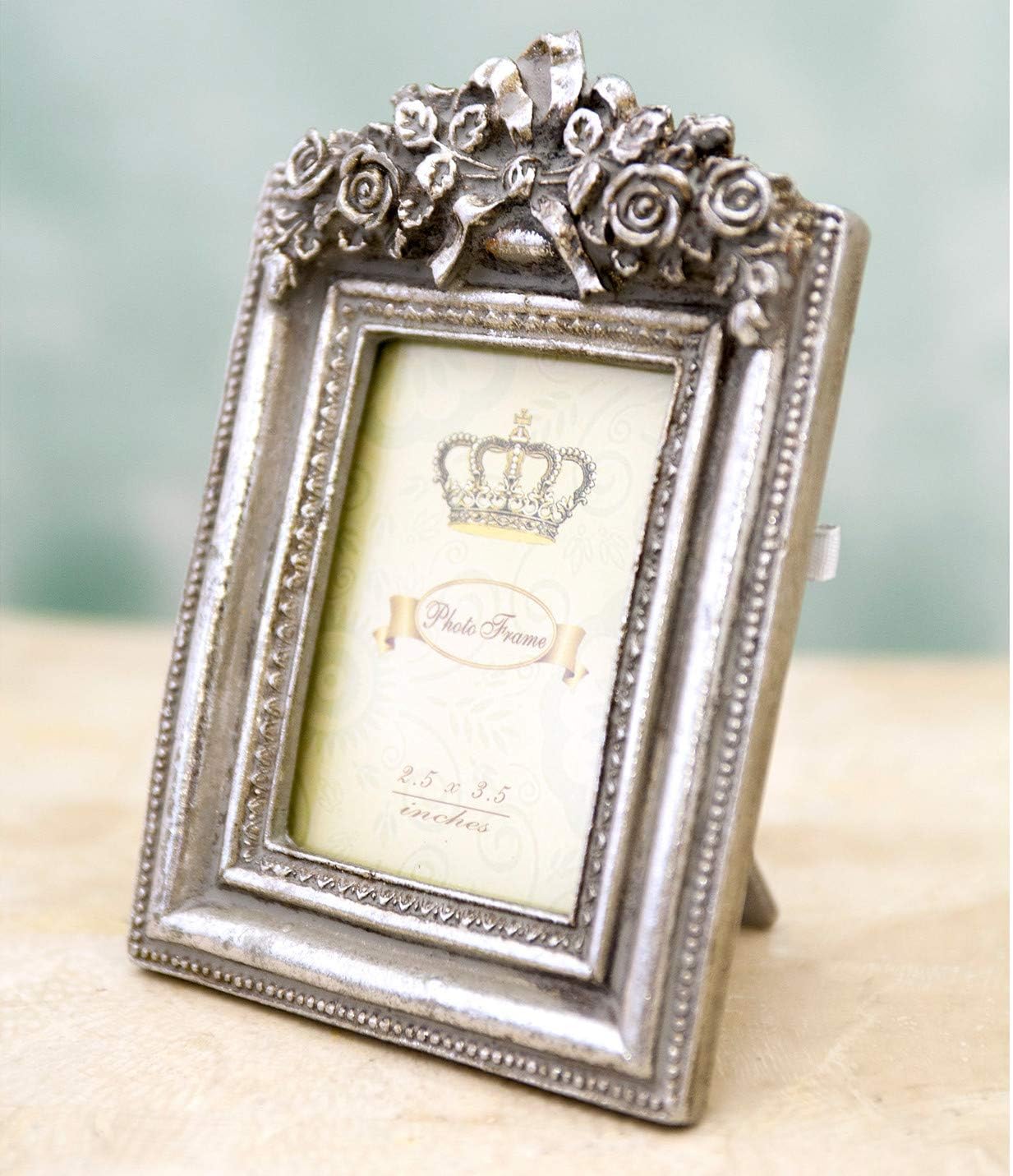 Akizuki Boeki Silver W 3.9 x D 0.8 x H 5.5 inches (10 x 2 x 14 cm) Royal Salo Petite Photo Frame Flower Record X941