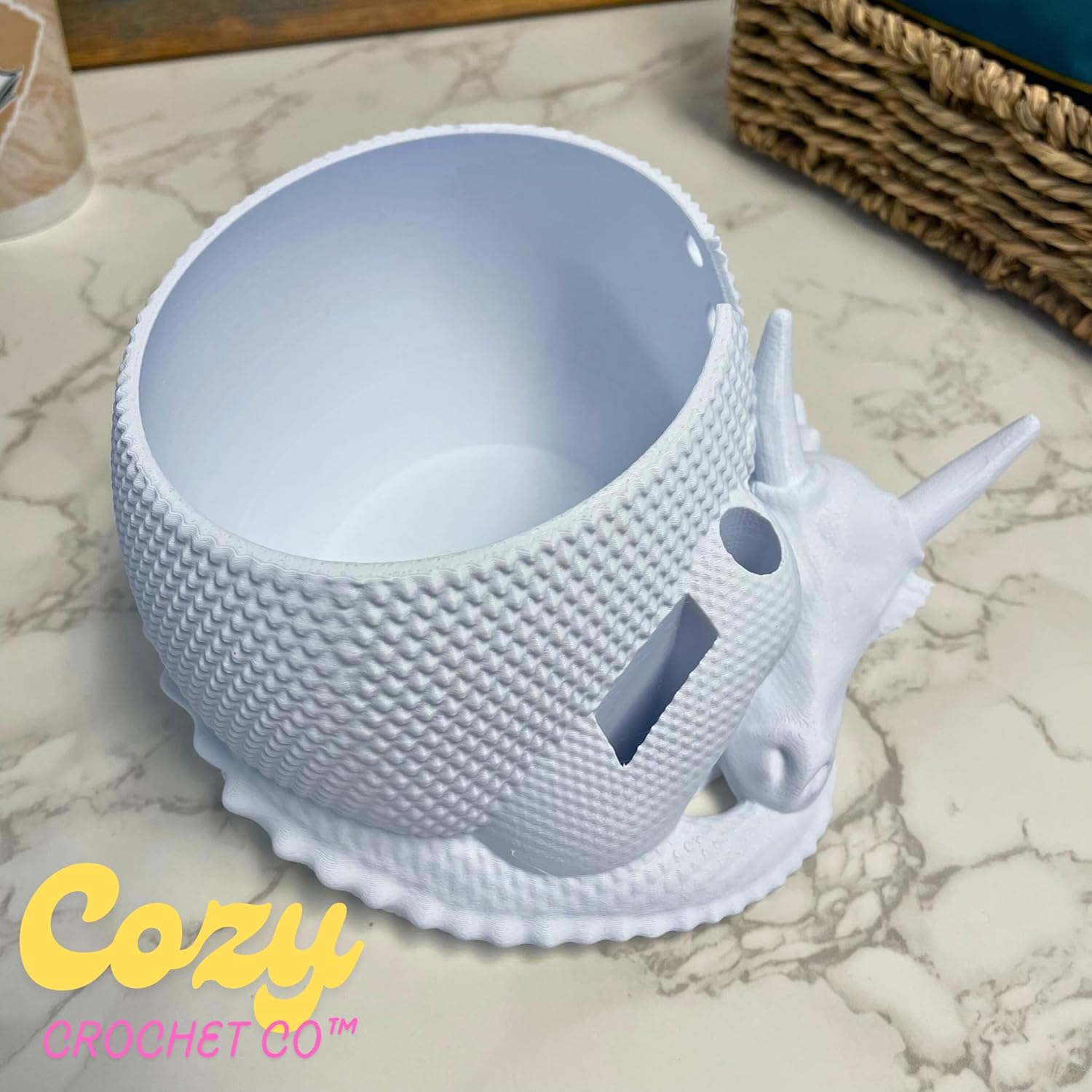 CozyCrochetCo™ Fantasy Dragon and Egg Large Yarn Bowl – Funny Crochet Bowl for Yarn, Knitting and Crocheting Gift, Yarn Holder with Unique Dragon Design, for Knitters and Crocheters
