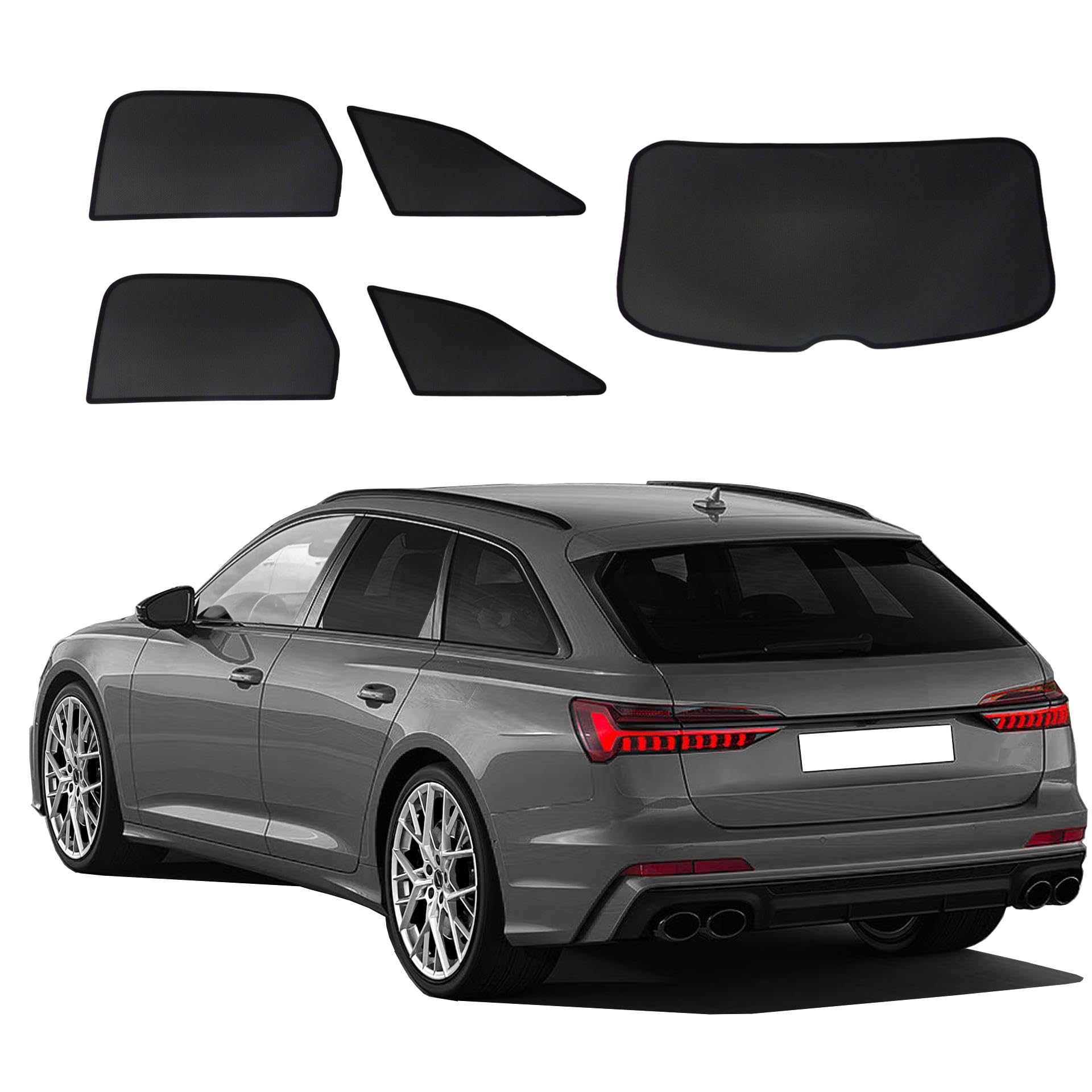Premium SunClip Auto Sicht- & Sonnenschutz kompatibel mit Audi A6 Avant C8 2018-2025 INKL Tasche