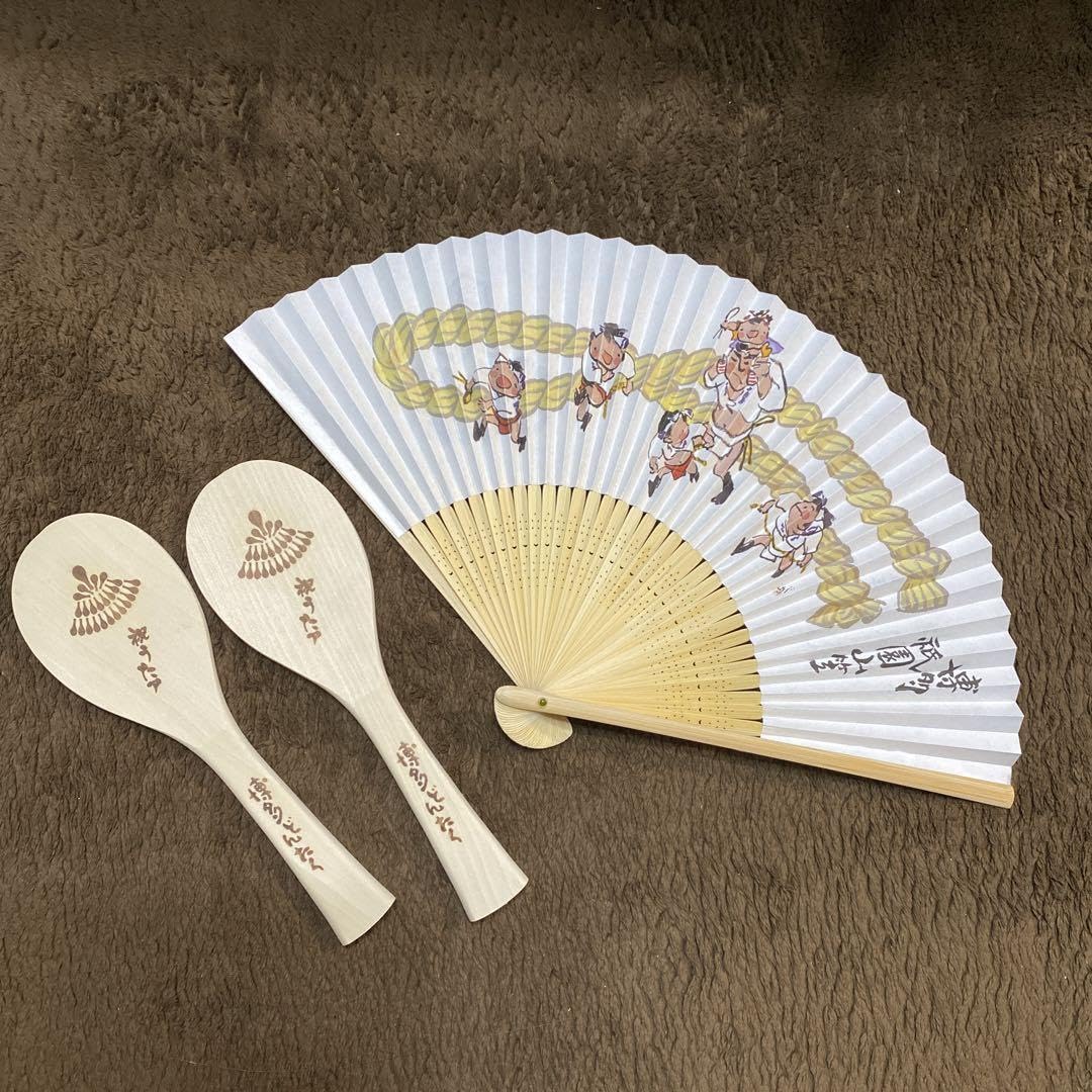 Amazon.co.jp: 博多 お祭りセット どんたくしゃもじ 博多祇園山笠扇子