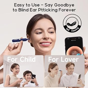 BEBIRD Ear Wax Removal Tool Camera, Wireless Otoscope Ear Cleaner Kit | 10MP HD Camera & 6 LEDs, 16-in-1 Kit with Soft Tips, Bendable Tube, Safe Wi-Fi, IP67 Waterproof, For All Ages