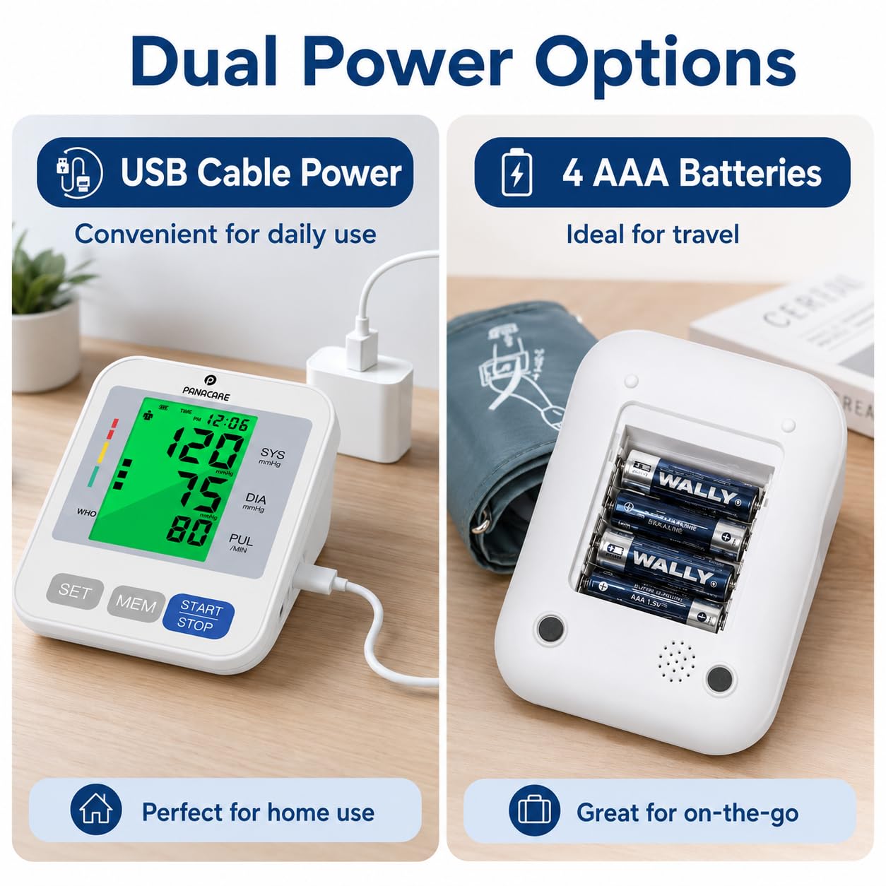 Monitor de presión arterial de brazo eléctrico, dispositivo automático de presión arterial para el hogar, color gris