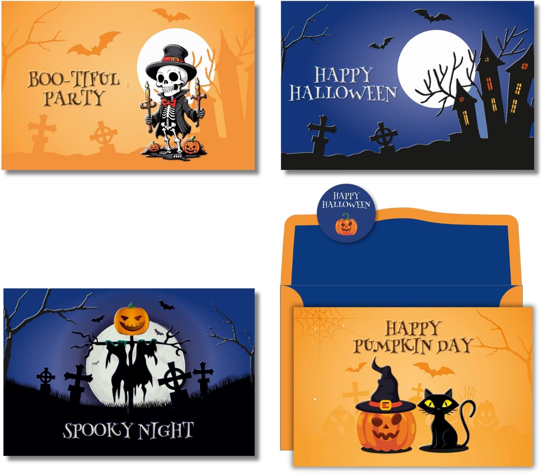 Amazon.com : GreenPine 30 Pcs Vintage Halloween Postcards Greeting ...