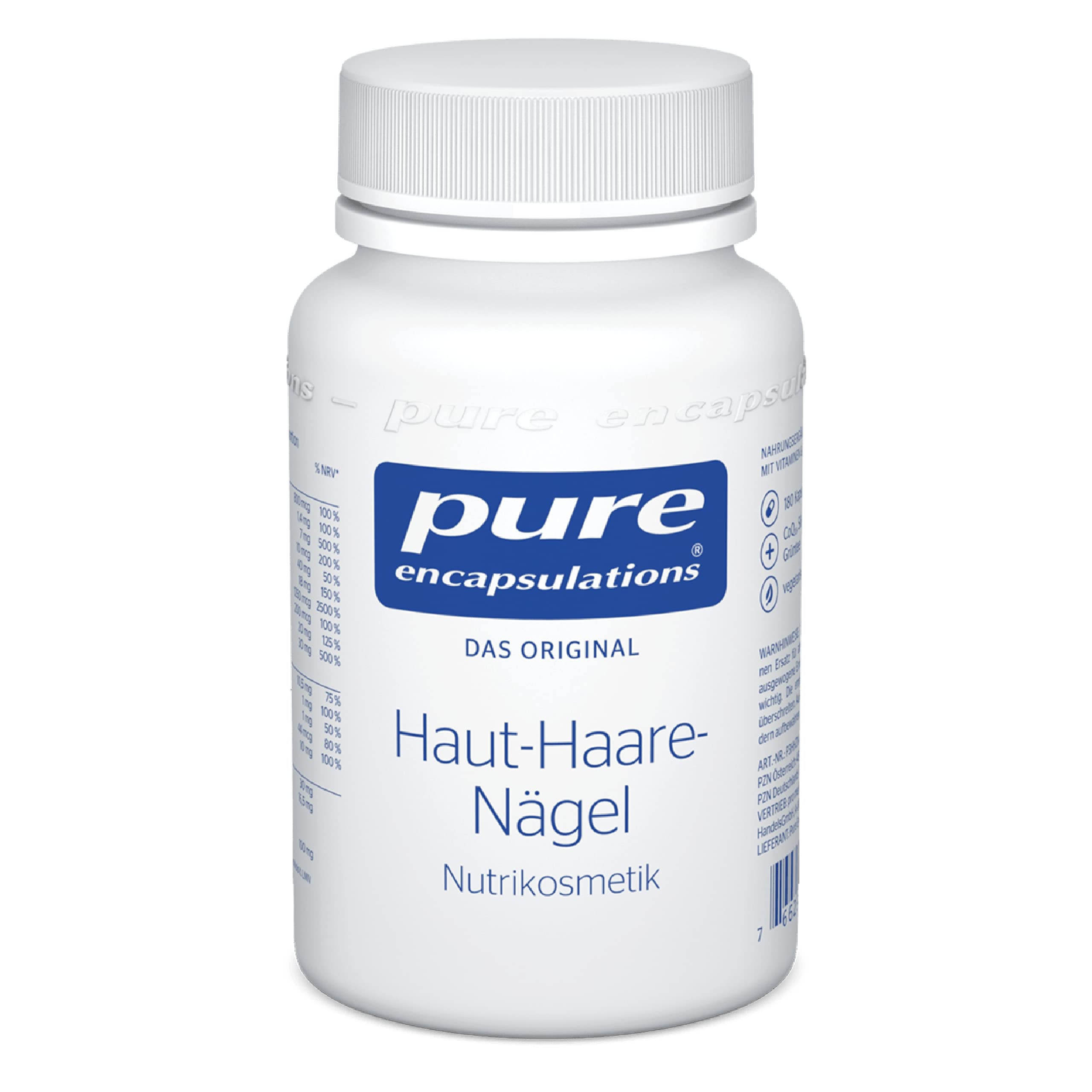 Pure Encapsulations - Haut-Haare-Nägel - Mikronährstoff-Formel mit Vitamin C, D, Biotin und Zink für Haut und Haar - 180 Vegetarische Kapseln