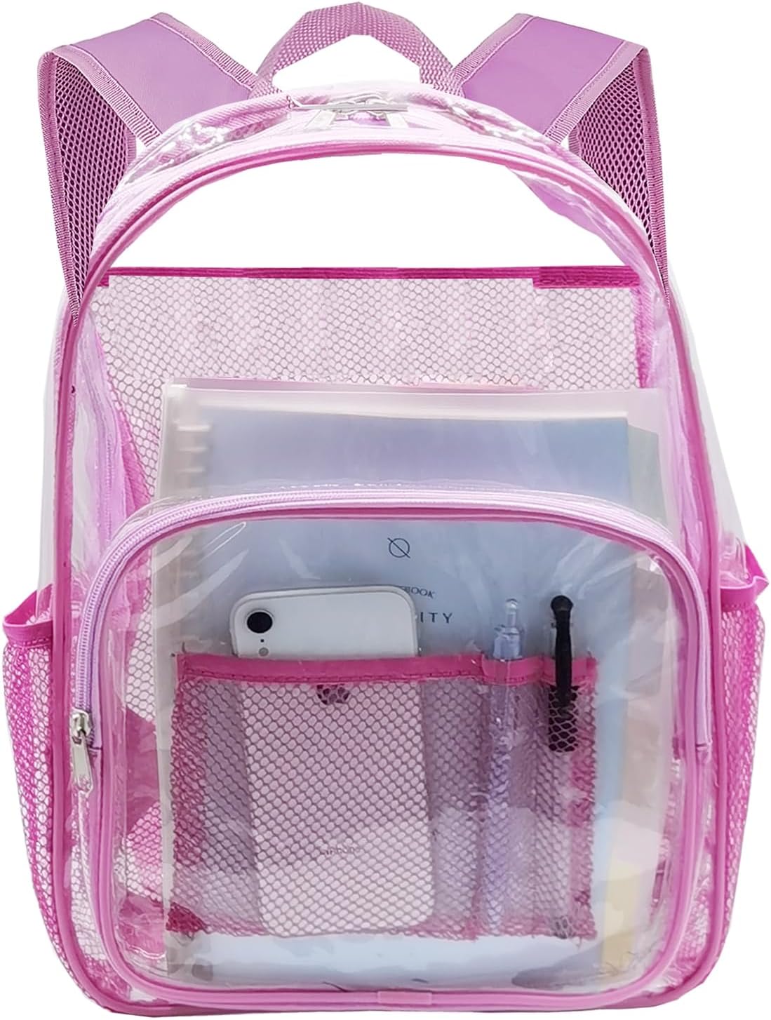 Clear Backpack Heavy Duty Pvc Bookbag for School - See Through Transparent Stadium Approved Backpacks for Women Concert Sport Venues Work Travel,Blue