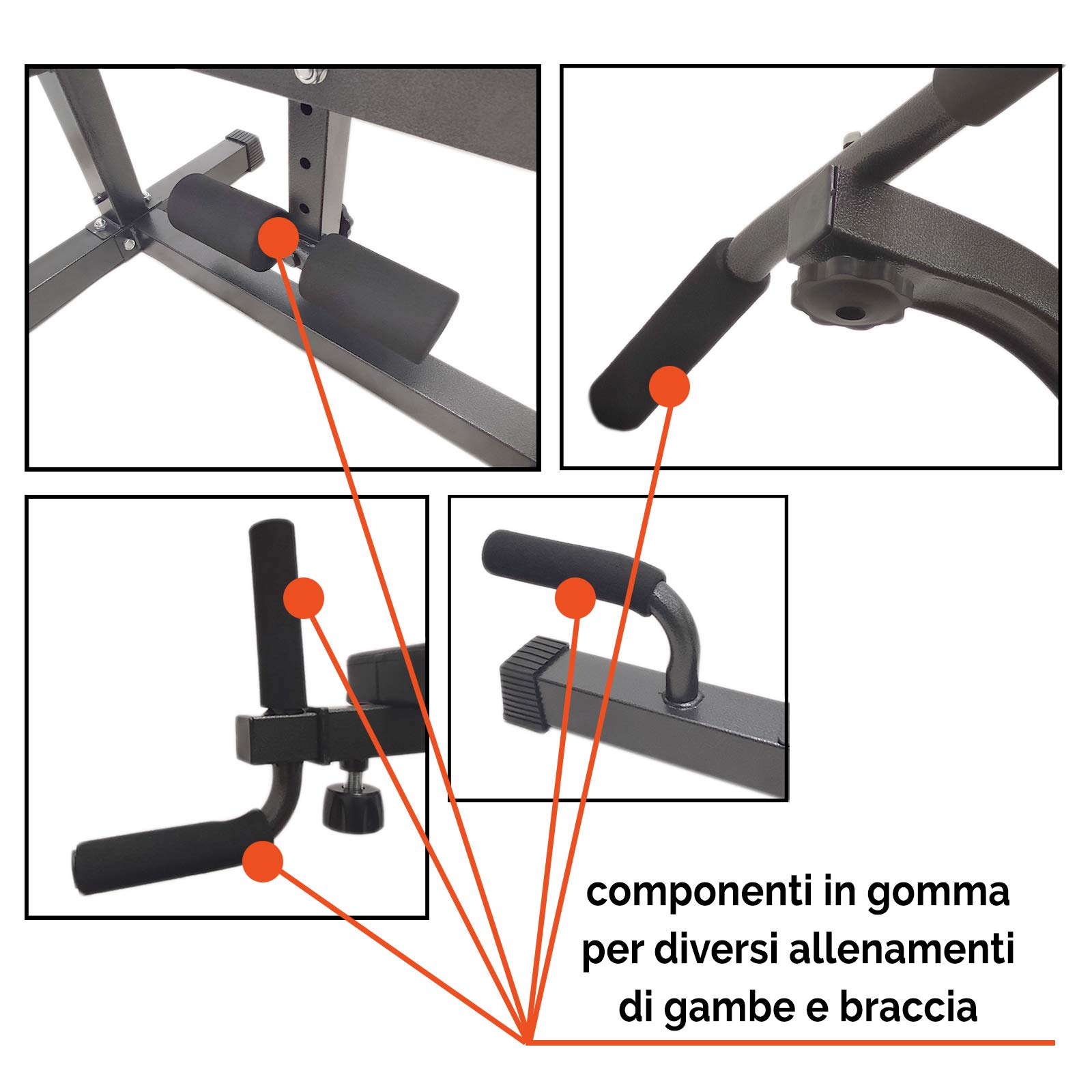 Attrezzatura Multifunzionale Home Fitness Equipment --- Power Tower Dip Bar / Macchina Crunch Compatto Multifunzione Wonder TB Tonic Smart / Total Power Body Crunch Pump Display Computerino Home Fitness Trainer per Addominali pettorali bicipiti Gambe Glut