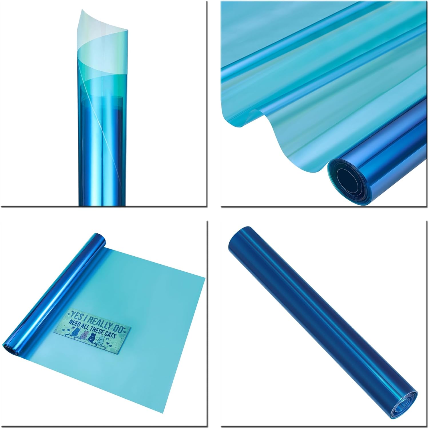 Light Blue Chameleon Windshield Tint Car Windshield Sun Shade Tint Reflective Glass Film 29.52'' x 59.05''