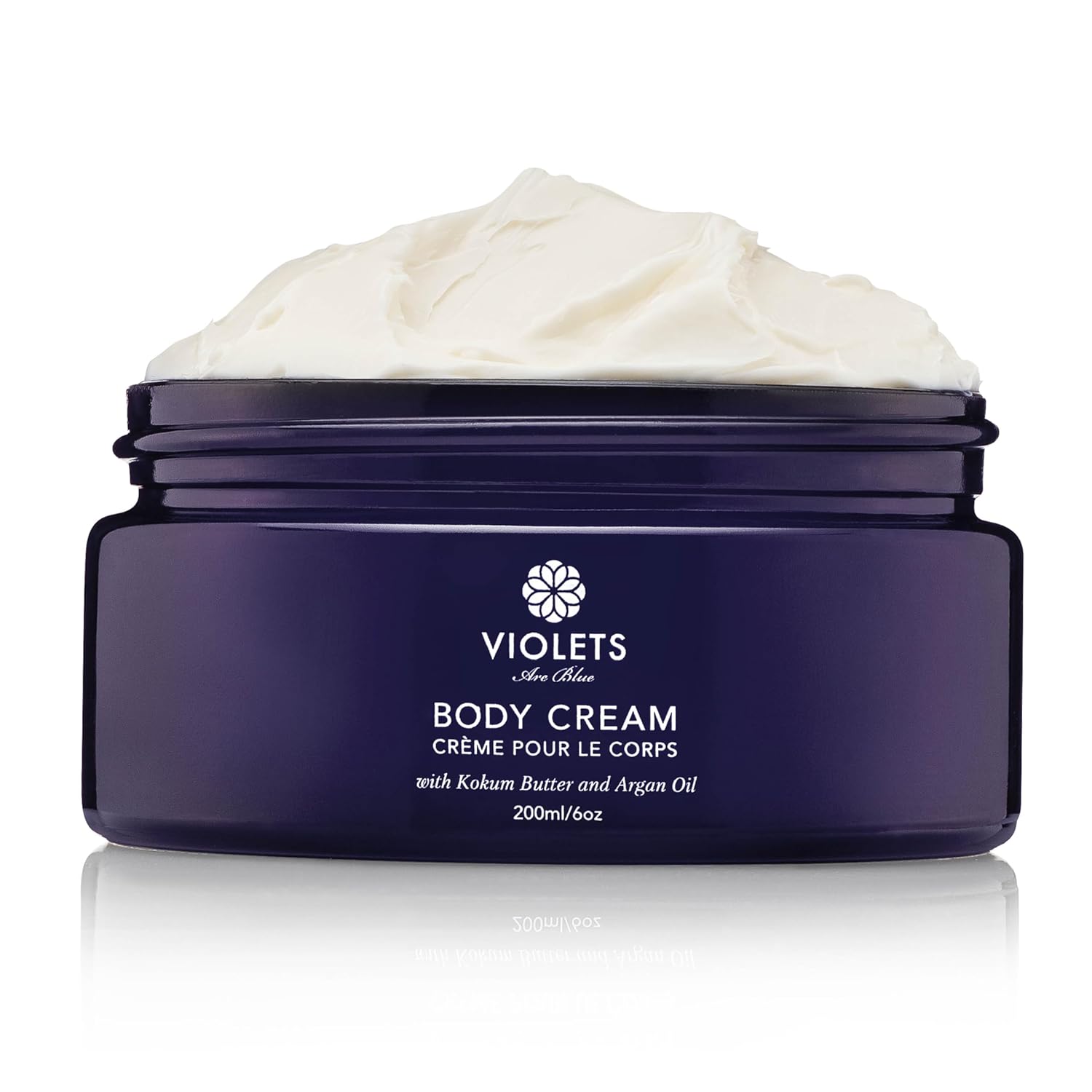 Violets Are Blue Body Cream with Kokum Butter, Argan Nut Oil & Shea Butter Award-Winning Lightweight Non-Greasy Moisturizer for Dry Skin – Nourishing Botanical Blend with Jojoba & Almond Oils – 6oz