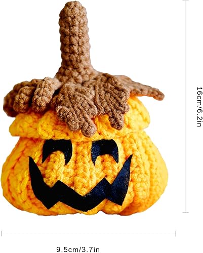Miniatura 8 de Wu Tong Jia Kit de ganchillo para principiantes, Halloween, calabaza, animales, bolsa de caramelos, juego de ganchillo, regalo de bricolaje para