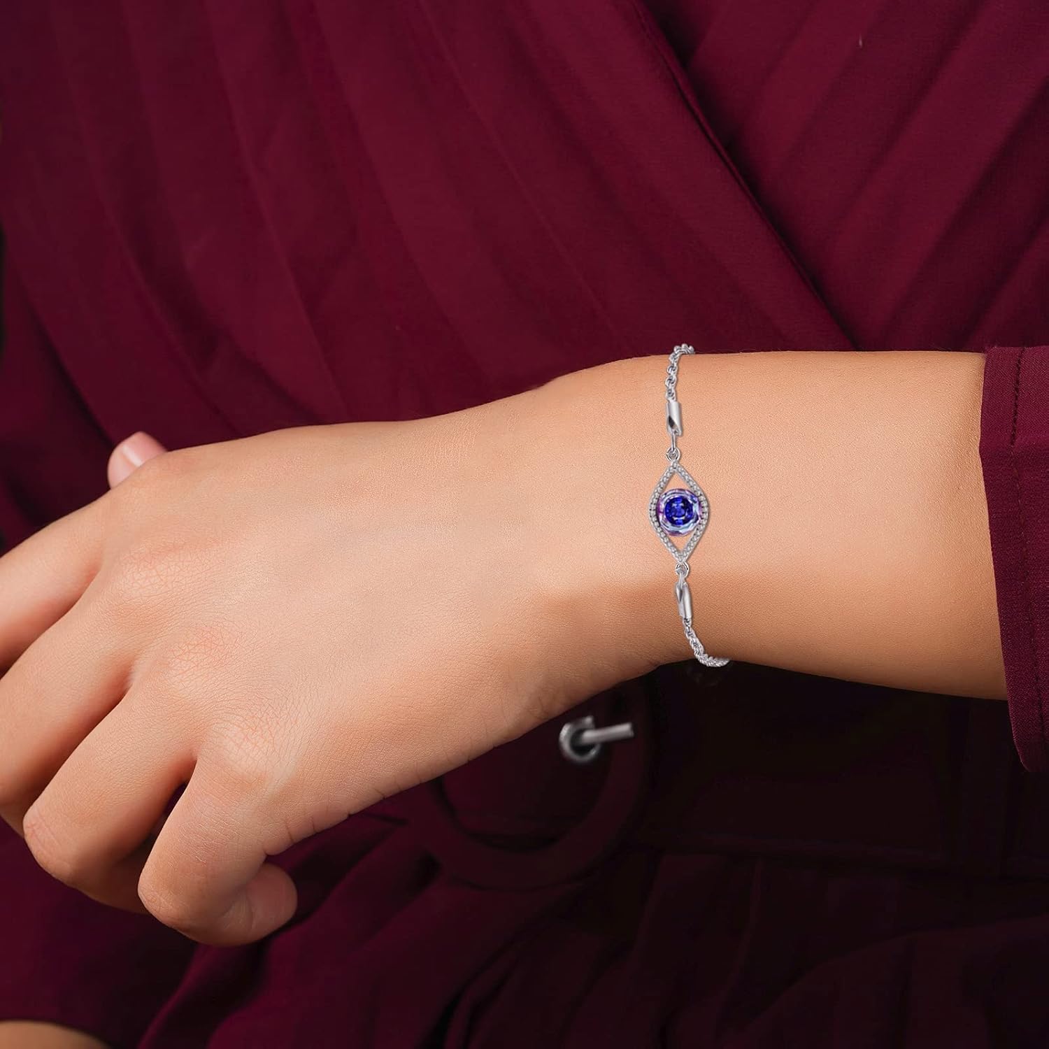 Evil Eye Bracelets Witch Bracelet Moonstone Jewelry Bracelets 925 Sterling Silver Bracelet Crystals Pentagram Pentacle Celtic Knot Triple Moon Goddess Infinity Heart Moonstone Butterfly Bracelet