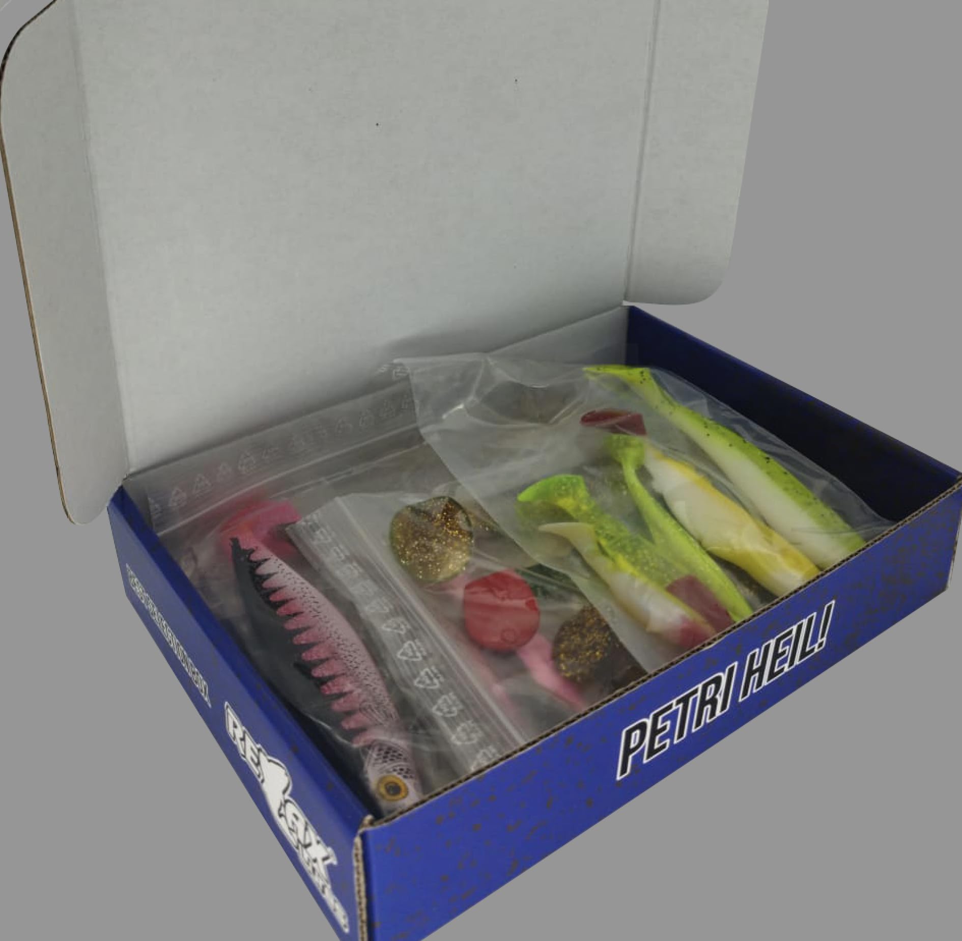 Relax Gummifische Box Kopyto, Bass, King Shad UVM. mit passenden Jigköpfen und Zubehör 40- TLG