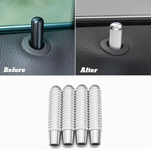 Miniatura 7 de Xotic Tech - Perillas de bloqueo de puerta para perno compatible con Mercedes Benz CLA GLA W117 C117 X156 2014 en adelante aluminio plateado - 4