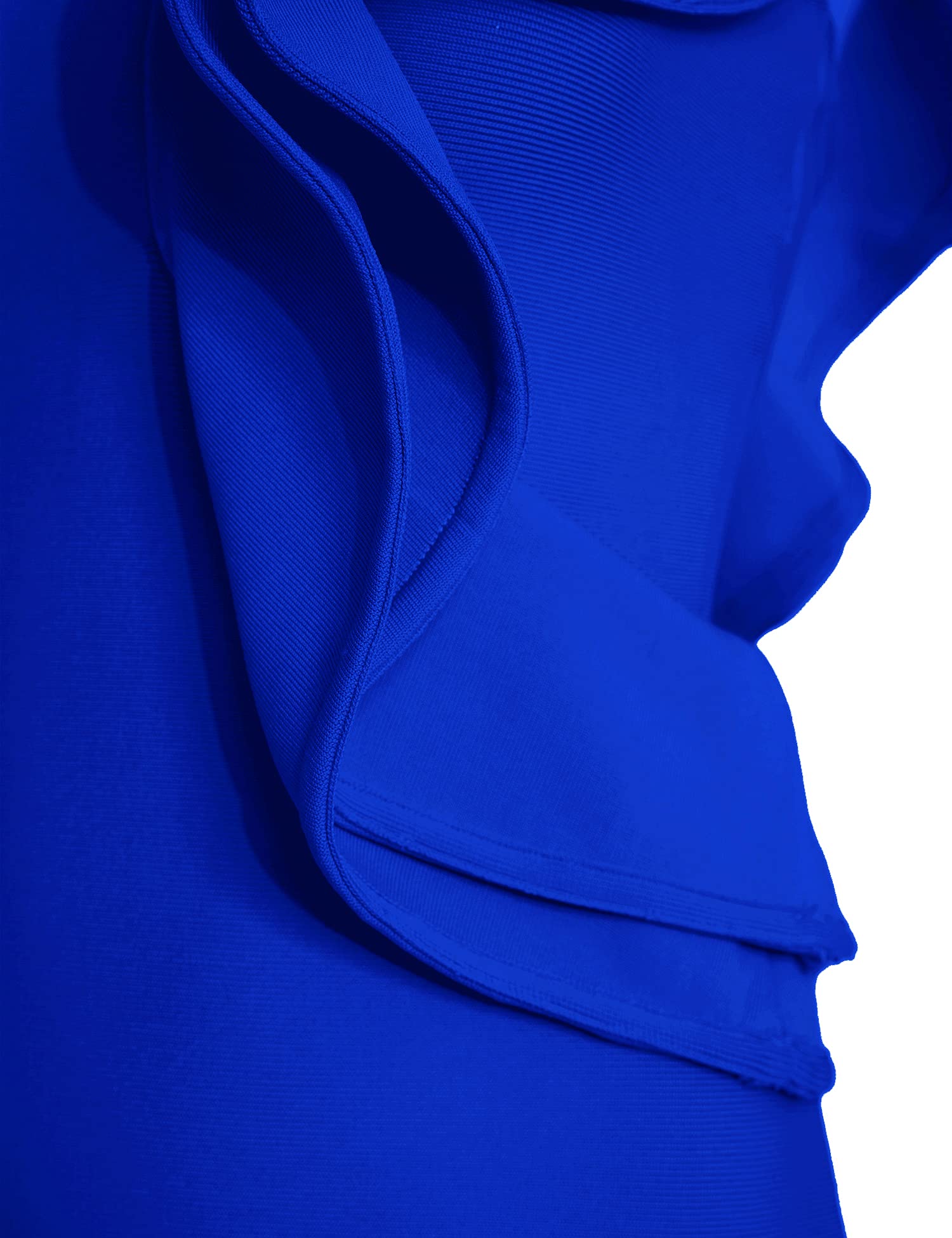 Vestido de discoteca para mujer con un hombro y volantes laterales divididos a la moda hasta la rodilla