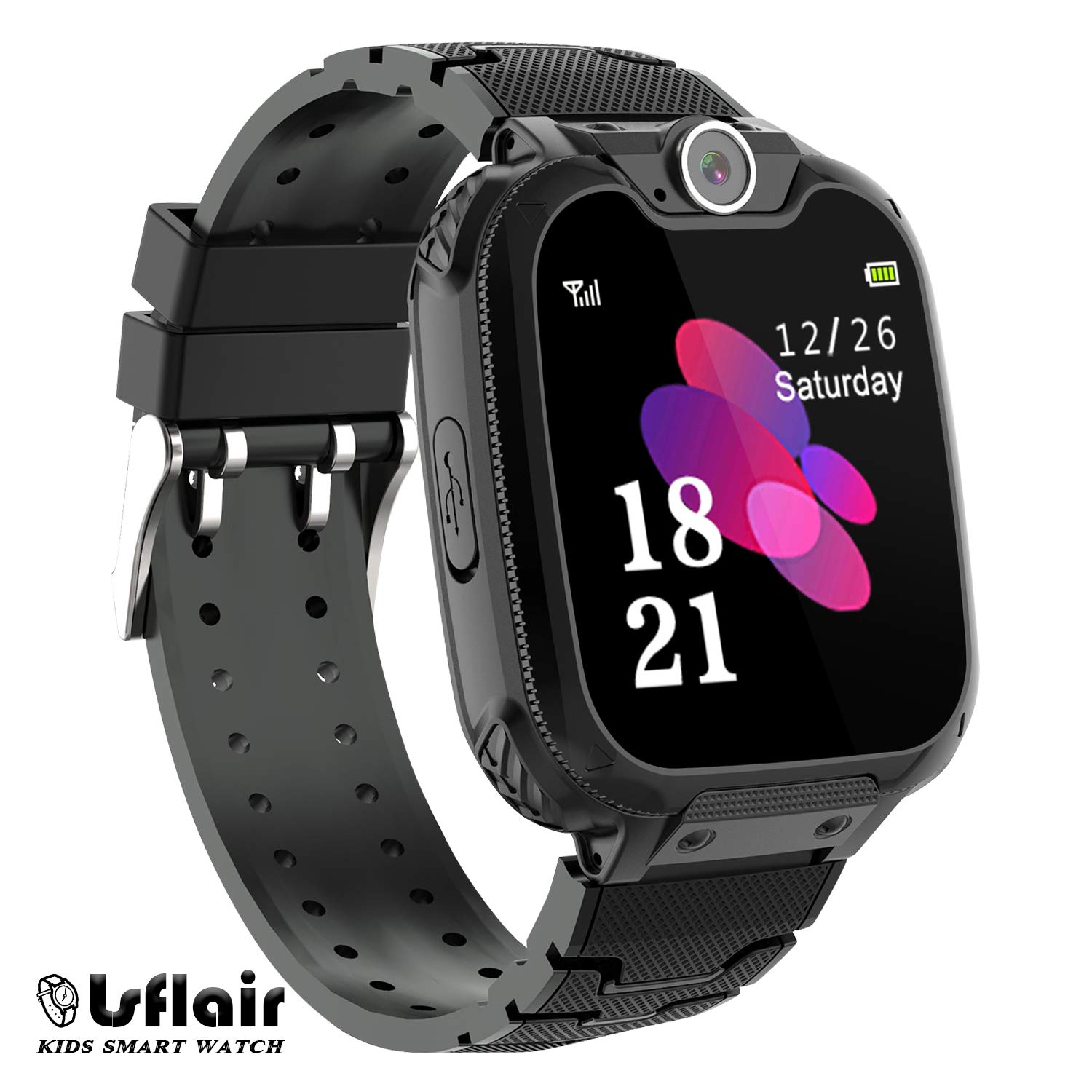 Children’s Smart Watch Phone - Smart Watch for Boy Girl Music Kids Watch Funny Game HD Touch Screen Sports Kid Smartwatches with Call Camera Alarm Clock Music Player, Suitable for Aged 4-12(Black)