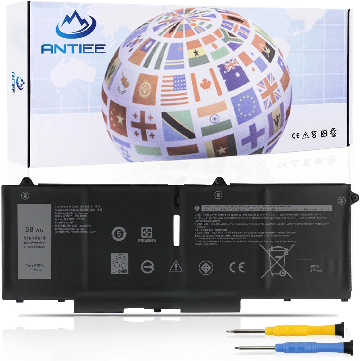 Batería ANTIEE 07KRV 15.2V 3625mAh para Dell Latitude Precision
