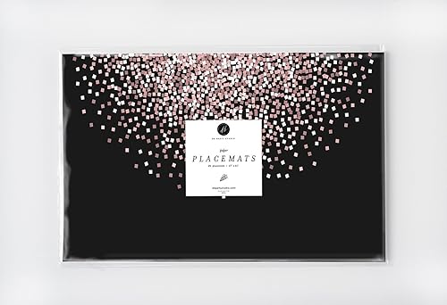 Miniatura 3 de DB Party Studio - Juego de 25 manteles individuales desechables de confeti festivo, manteles individuales de comedor, fiestas de compromiso, 30