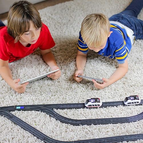 Miniatura 8 de Juego de inicio de tren inteligente: galardonado tren de juguete robot; modos de conducción basados en aplicaciones + sin pantalla; 3 aplicaciones