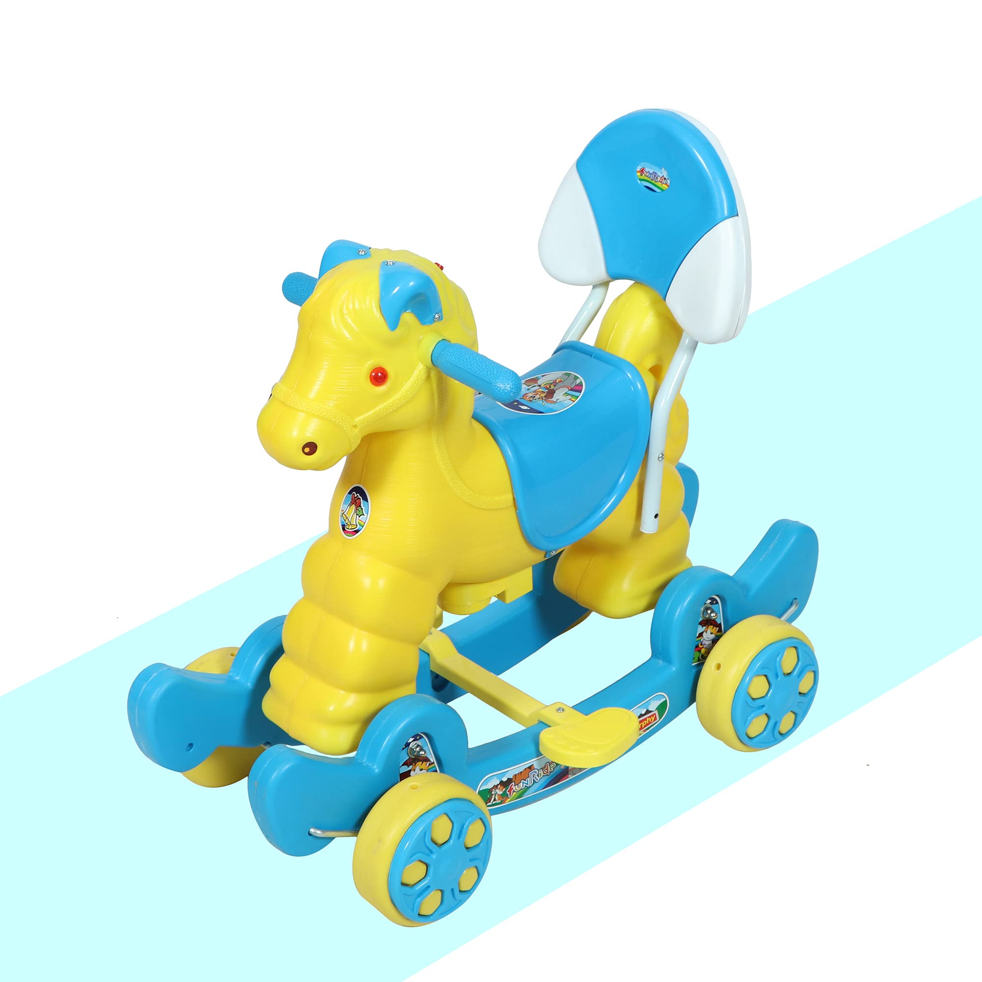 HerHome Rocking Horse Ride On for Kids - Murphy Super 2-in-1 Musical Horse Rocker Cum Ride On Toy with Backrest - Ideal Age - 1 Year to 3 Years, Weight Supported - Upto 25 KG (Blue) 4