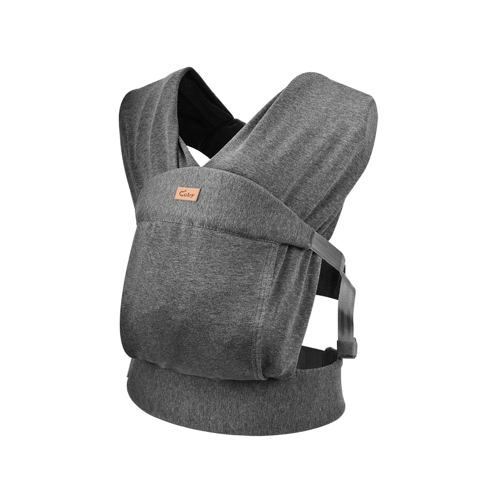 CUBY Babytrage Baby Neugeboren ab Geburt -Ergonomische Babytrage Die ideale Wahl für die Für Babys 3.5-15 kg Das ideale Geschenk für junge Eltern zur Entlastung (Dunkelgrau)