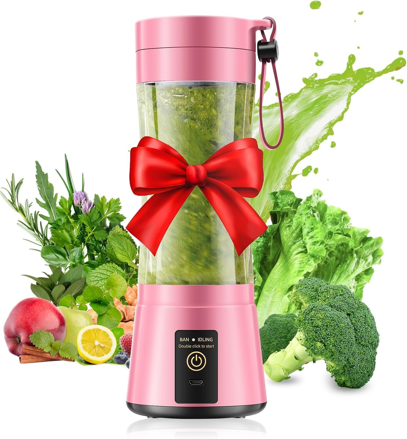 Small Portable Personal Size Blender, 12oz Travel Blender Make Smoothies