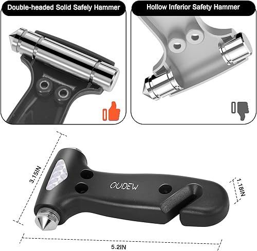 Miniatura 4 de Martillo de seguridad lindo y multifuncional herramienta de escape de coche con cortador de cinturón de seguridad y rompevanas, martillo de escape