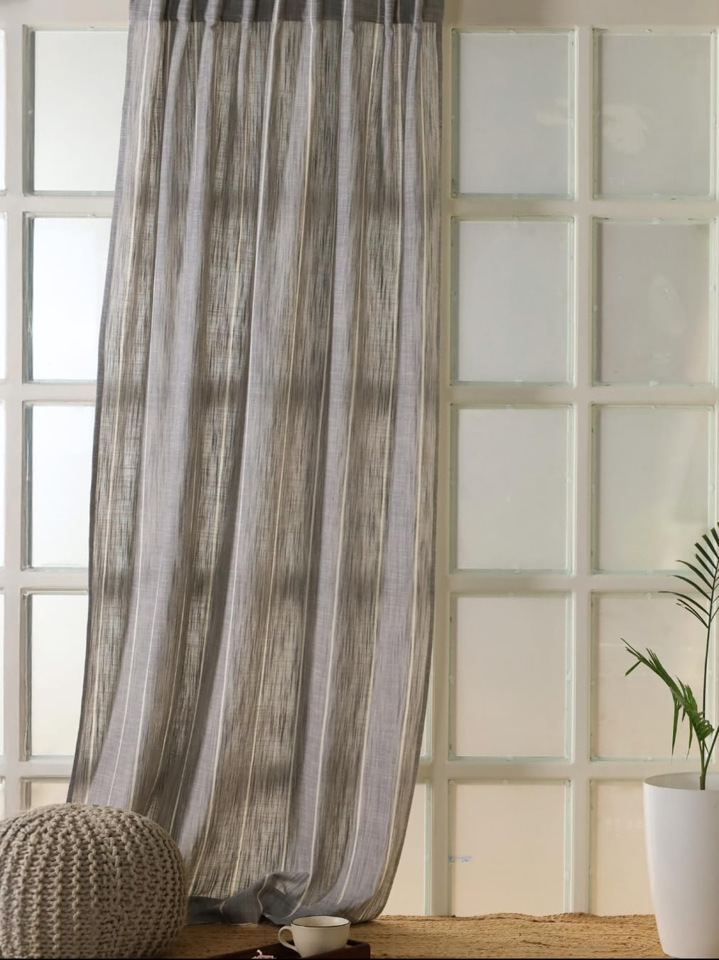 Buy Peepul Tree Handmade 100% Pure Cotton Curtain 9 Feet Long