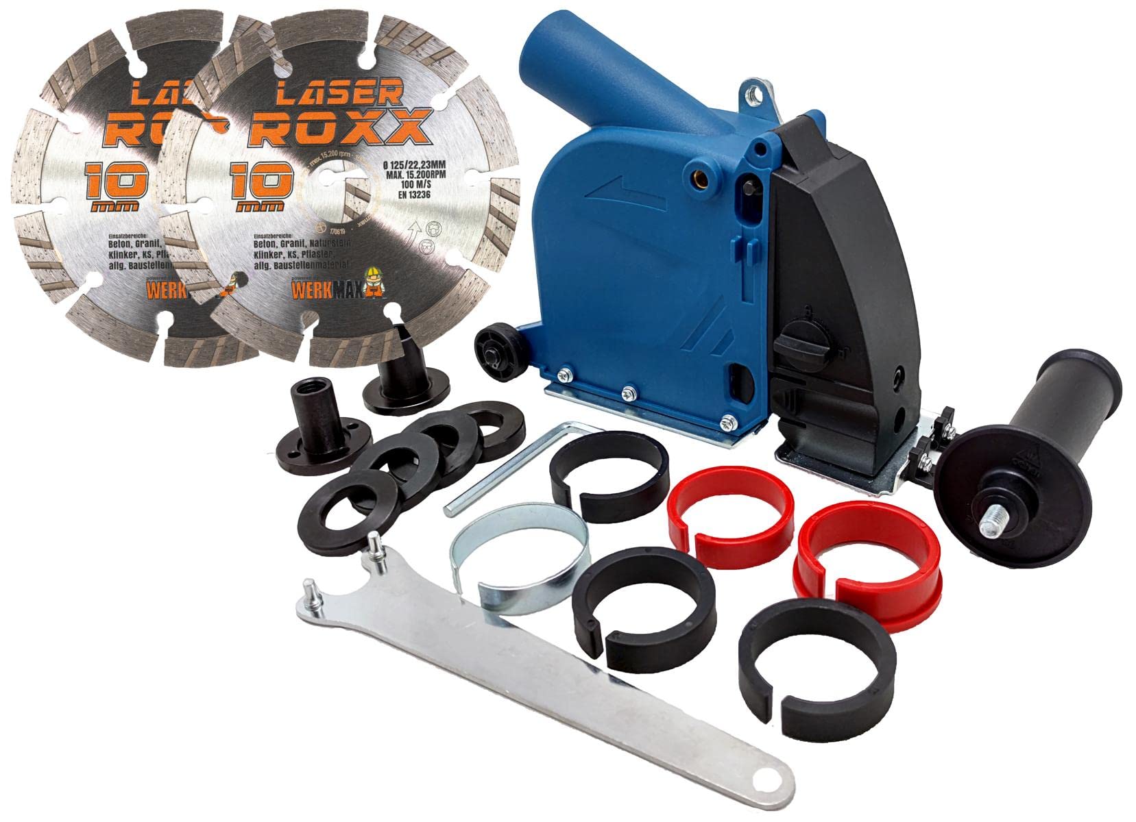 Aspirapolvere per frese da muro 125 mm + 2 X Laser Roxx 125