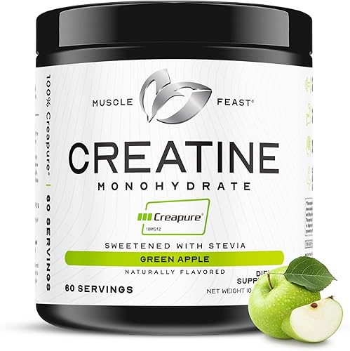 Vista 27 de Muscle Feast Creapure Creatine Monohydrate - Polvo vegano, apto para dieta cetogénica, sin gluten, suplemento de recuperación muscular y creatina