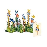 Mini Birdhouse Garden Pop Up Cards, 9 Inch Mini Sized 3D Popup Greeting Card, Birthday Cards, Thinking of You Card, Mother's Day Gifts, Blank Notecard & Envelope