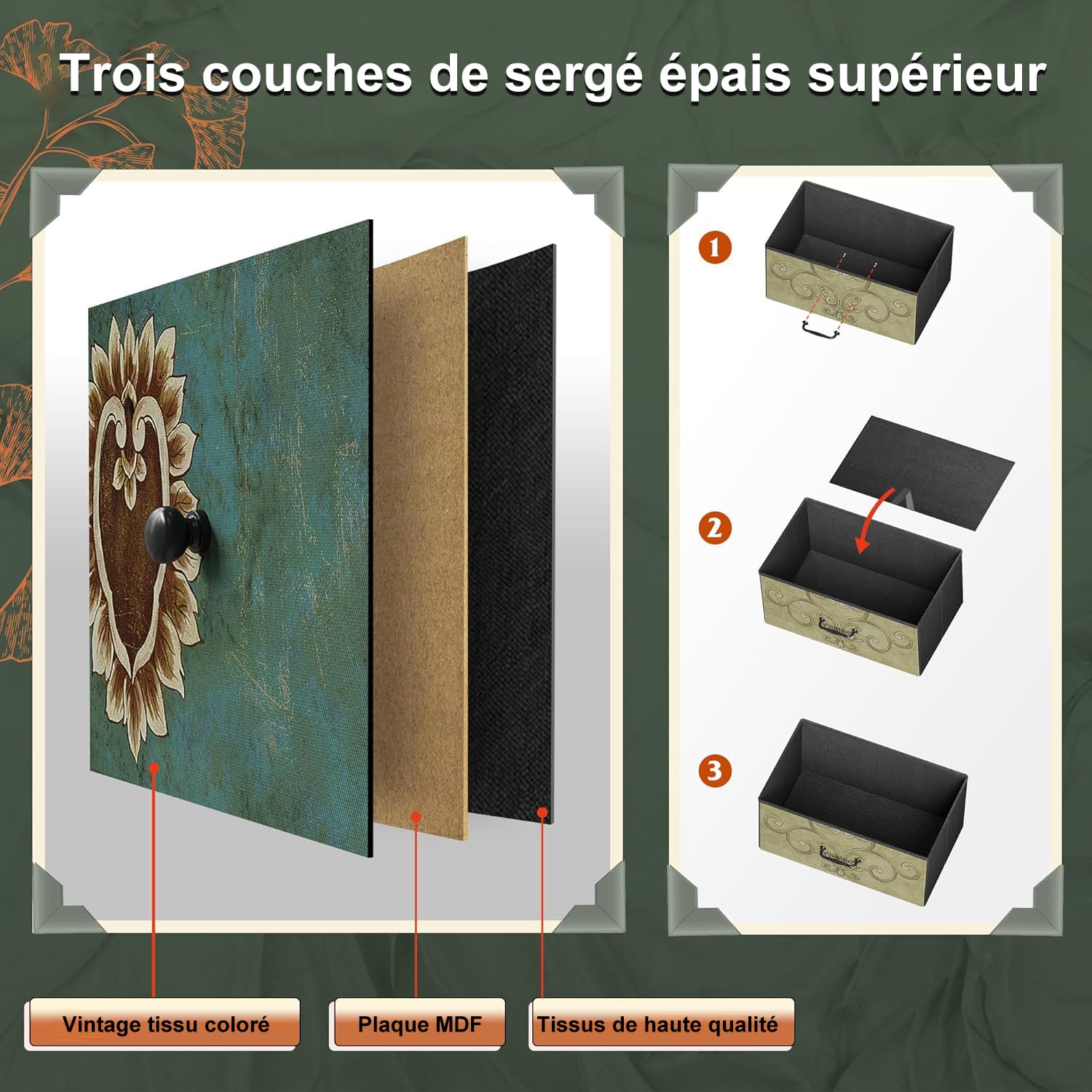 Commode à 9 Tiroirs en Tissu,Commode Chambre Adulte Armoire Tiroirs avec Plateau Bois et Cadre Métal,Meuble de Rangement pour Chambre d’Enfant, Salon et Couloir