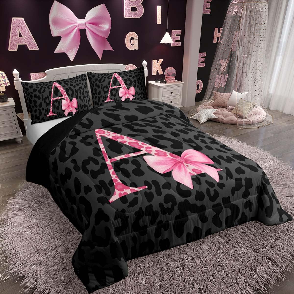 Personalized Kids Comforter Set - Letter A Design -2 Personalized Kids Comforter Set - Letter A Design -2