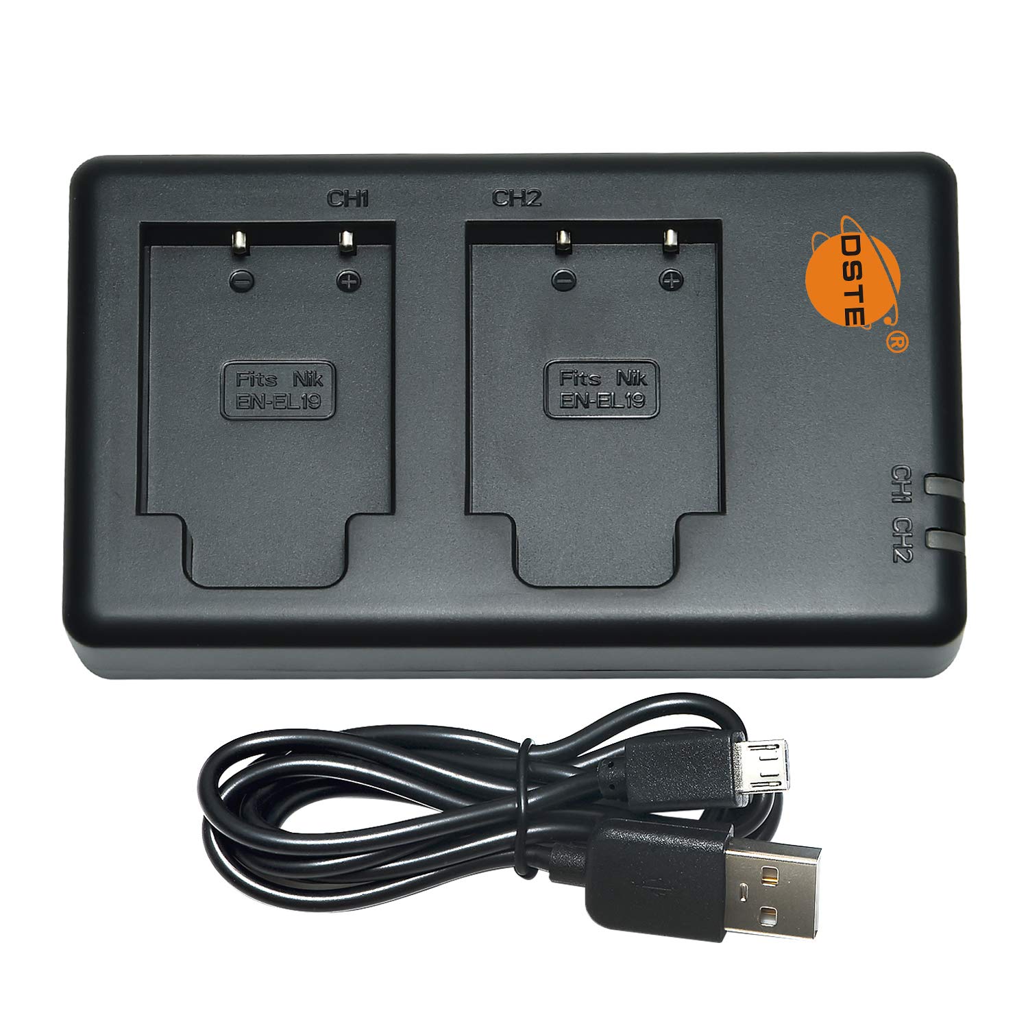 Amazon Com Dste Replacement For Rapid Dual Battery Charger With Micro Usb Cable Compatible Nikon En El19 Compatible Sony Np Bj1 Battery Electronics