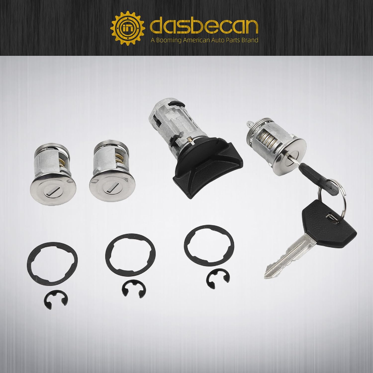 Dasbecan Ignition Switch Lock Cylinder with 3 Door Locks & 2 Keys Compatible with Jeep Wrangler YJ Cherokee XJ 1991-1996 Replaces# 17250.05 924-908 5161055AA 4720929K