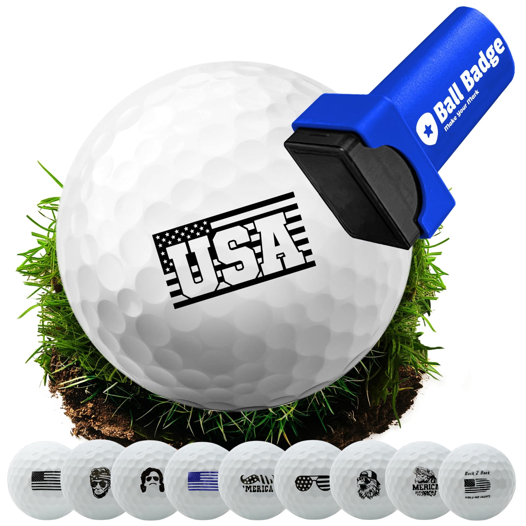 HODL 21 Ball Badge - Golf Ball Stamp, (The America Series) Golf Ball Marker, Reusable Golf Ball Marking Tool to Identify Golf Balls