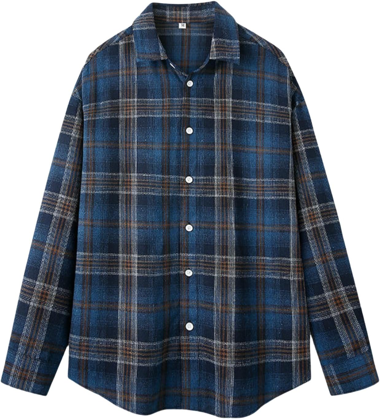 Men's Spring Color Block Plaid Minimalist Versatile Korean Style Casual Long Sleeve Shirt